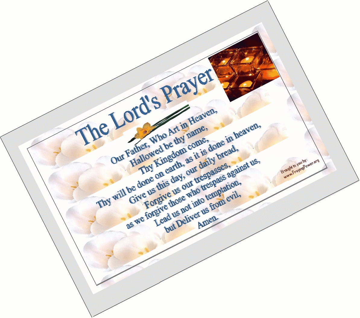 Lord Prayer Cards - Praying Power - The Power Of Prayers